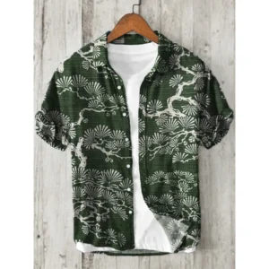 New Casual Printed Hawaiian Shirt Men